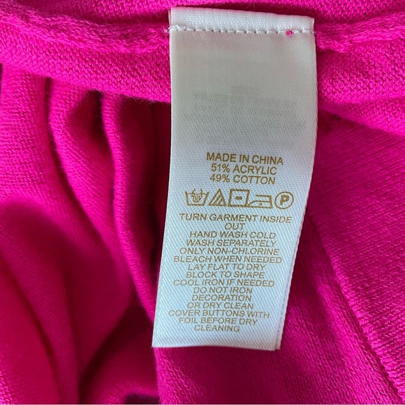 Kate Spade Rio Embellished Cardigan Sweater Pink Cotton Jeweled Button Small - Picture 10 of 11